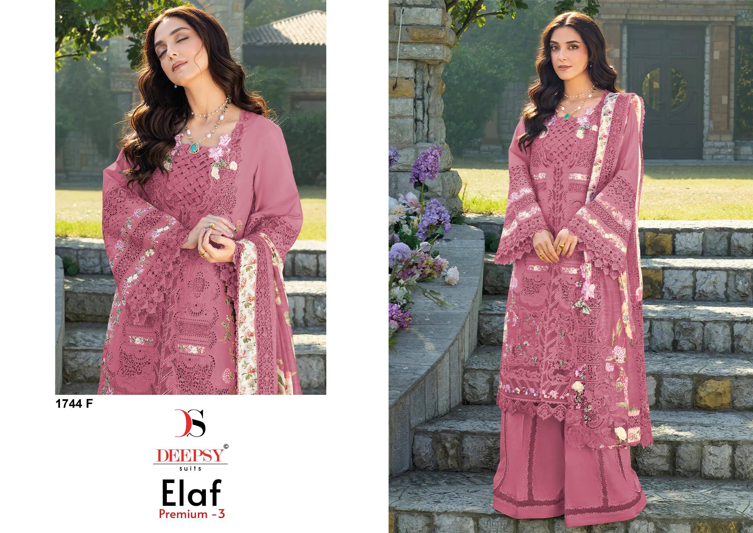 ELAF  Premium-3 Luxury Lawn by DEEPSY SUITS Beautiful Pakistani Suits Wear Pure Cotton Dresses At Wholesale Price